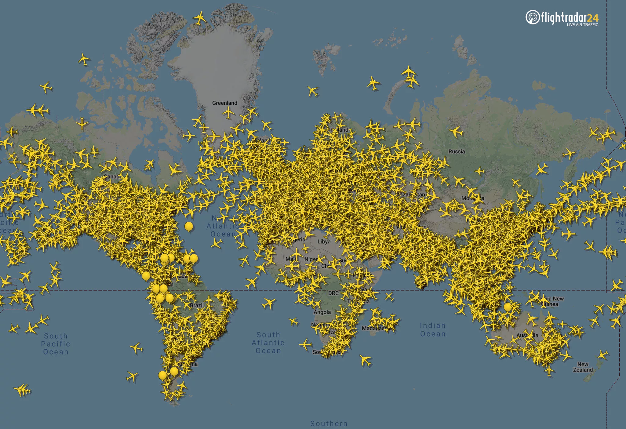 Flightradar24 全球空况图